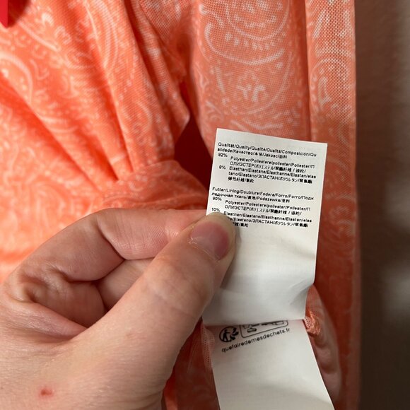 Hugo Boss Womens Nasusi Long Sleeve Orange Stretch Mesh Paisley Midi Dress Large - Picture 9 of 13